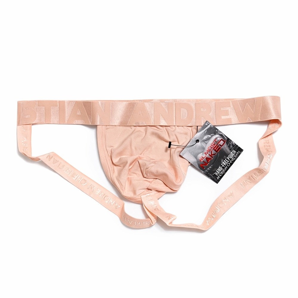 Andrew Christian Large (33-35) Almost Naked Bamboo Jockstrap Peach New - Picture 4 of 10